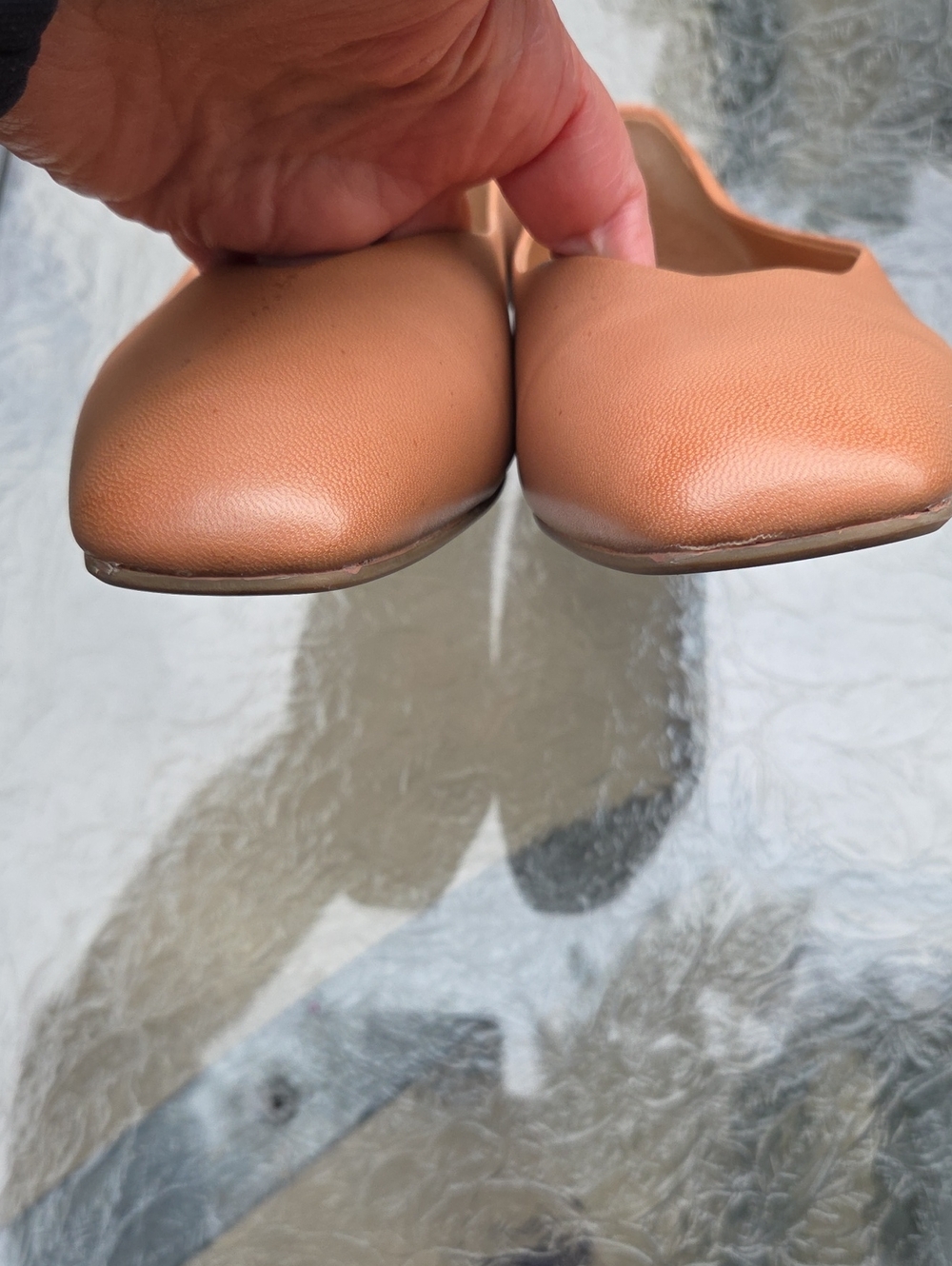 Frye Dana Sweetheart Ballet Flat Cognac Leather Square Toe Slipon Shoes Size 8.5 - Picture 5 of 11